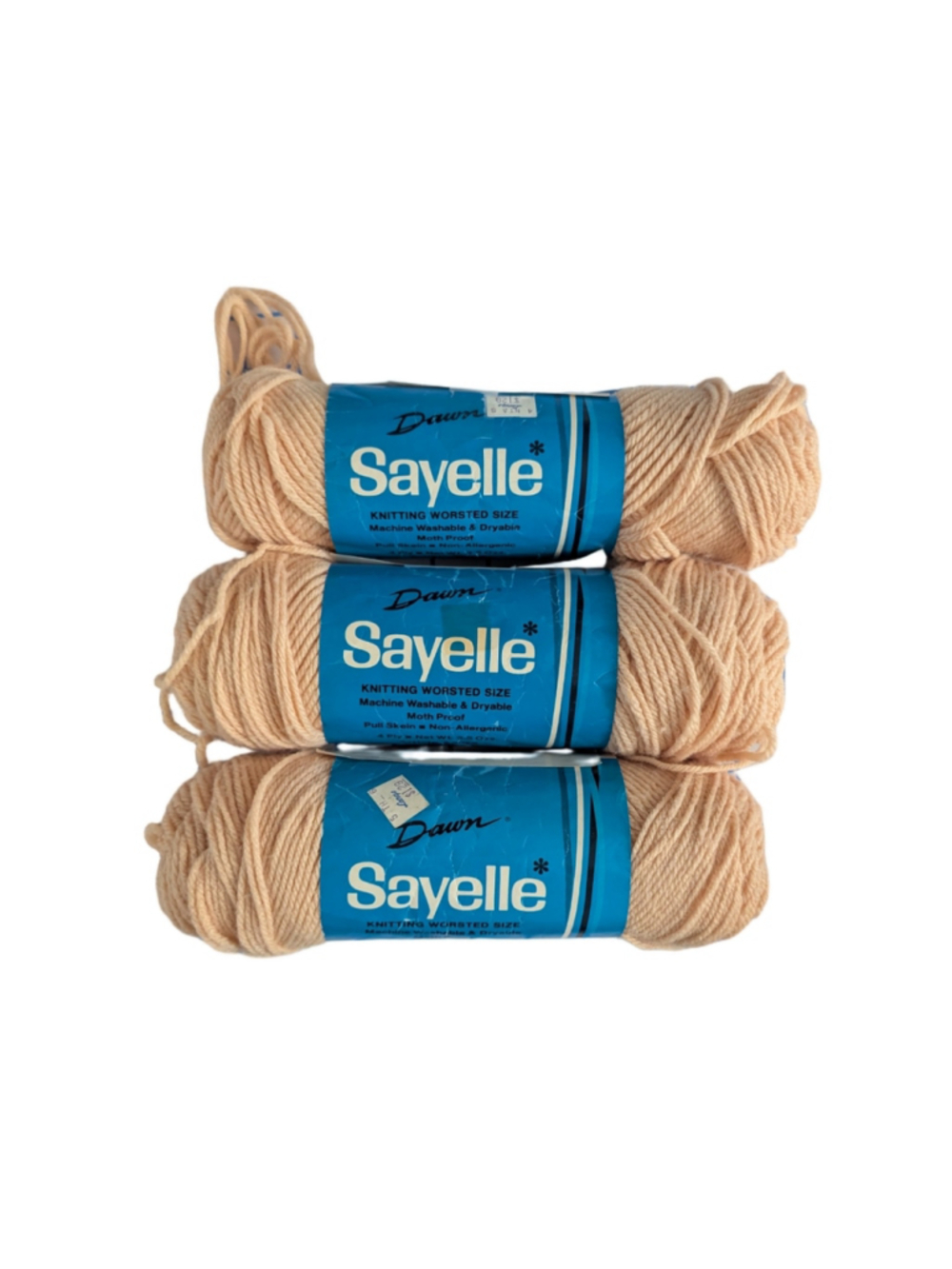 5/$25 Caron Dawn Sayelle Knitting Worsted Yarn 3 Skeins Sandstone One Size